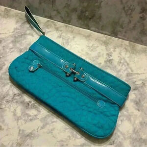 Vera Bradley Turquoise Bistro Nylon Clutch Purse